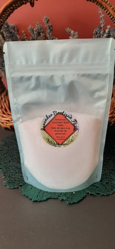 Lavender & Geranium bath salt pouch