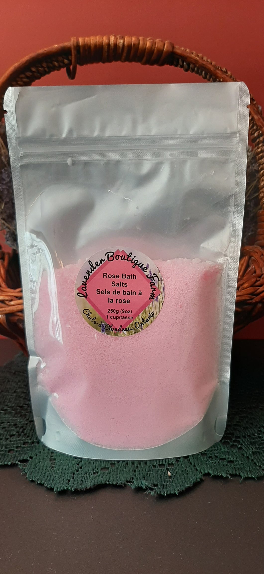 Rose bath salt pouch