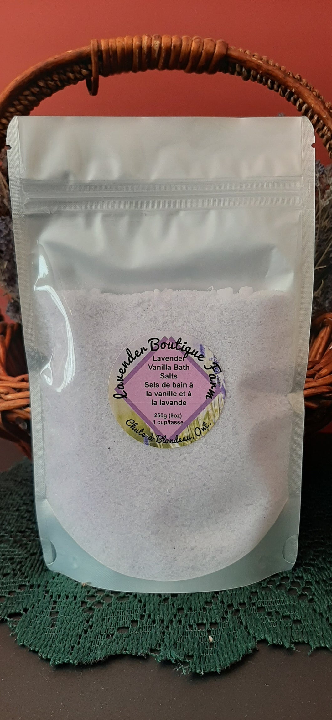 Lavender & Vanilla bath salt pouch