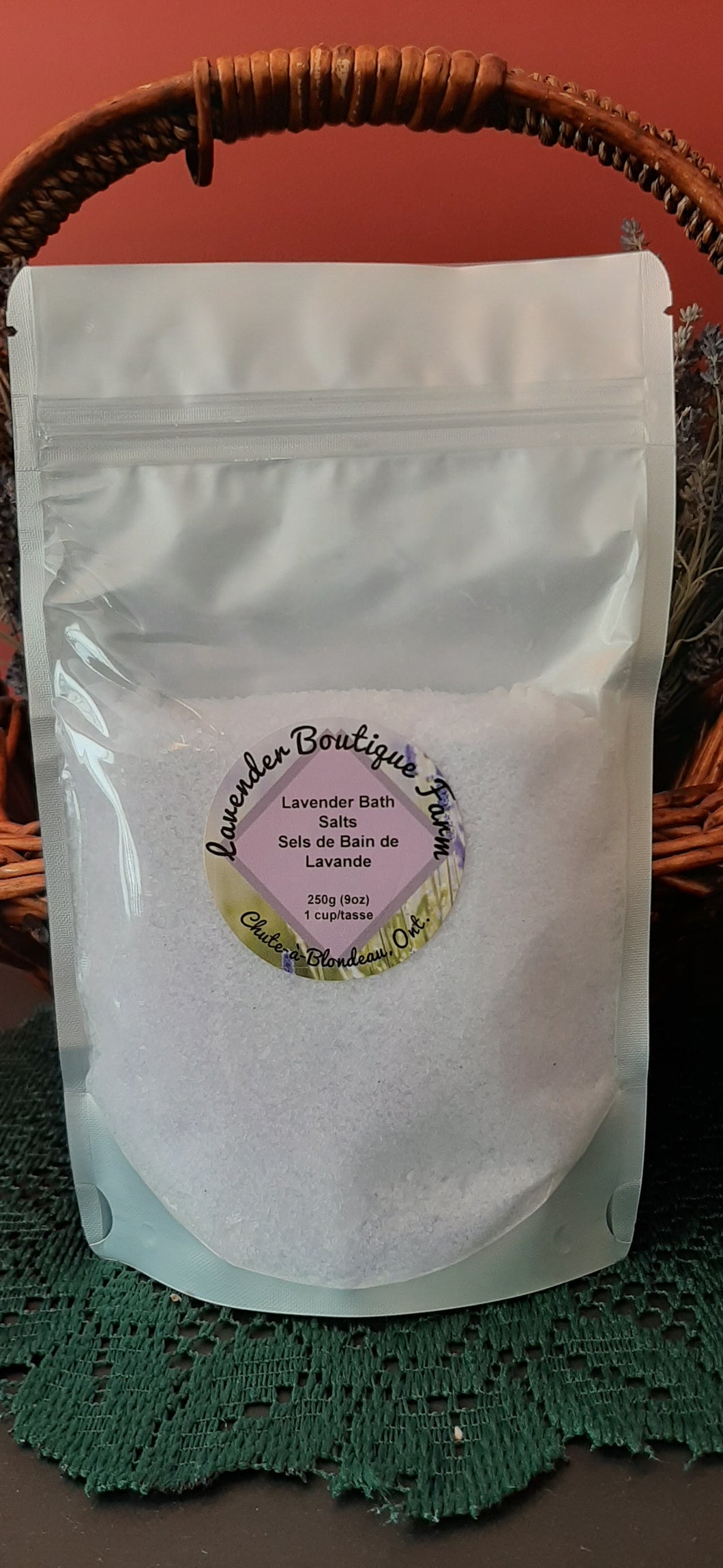 Lavender bath salt pouch