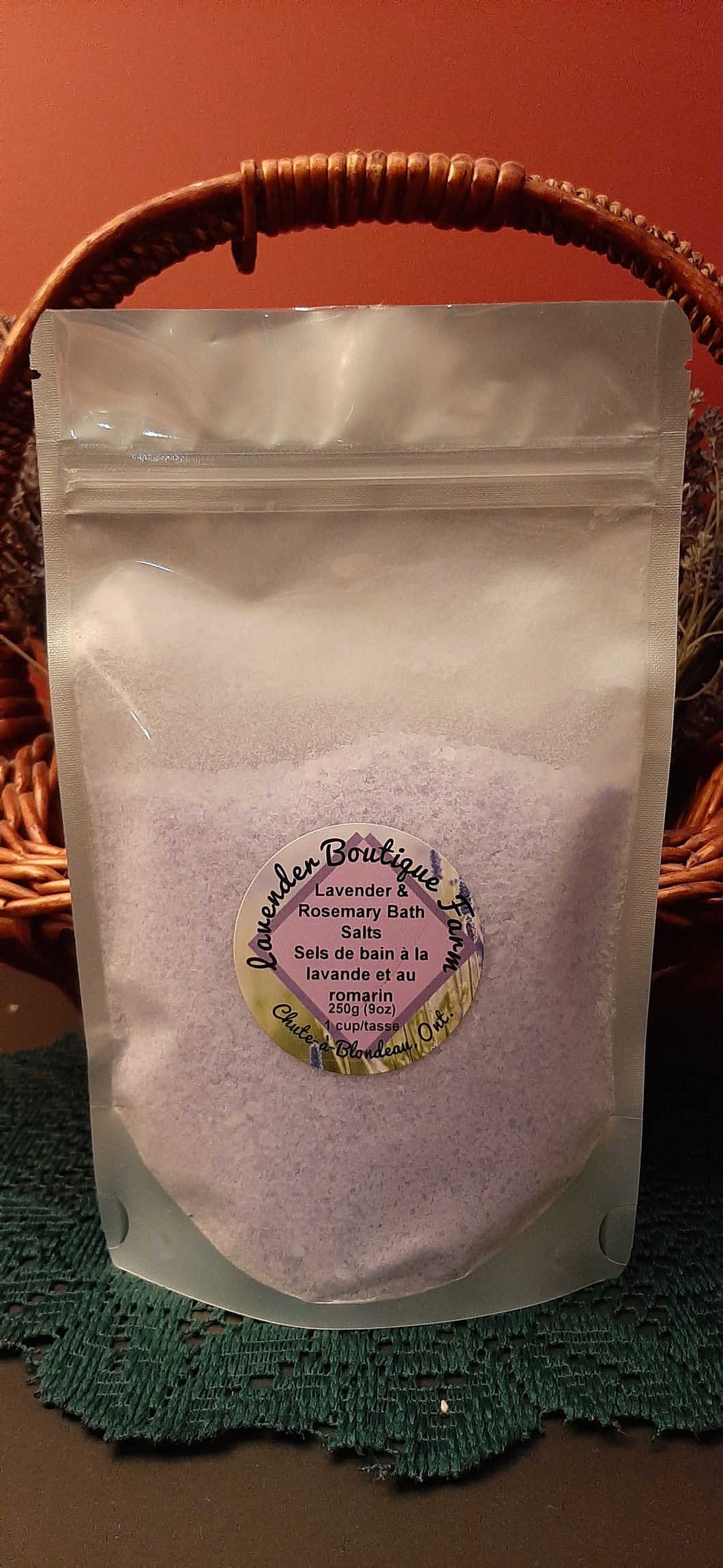 Lavender & Rosemary bath salt pouch